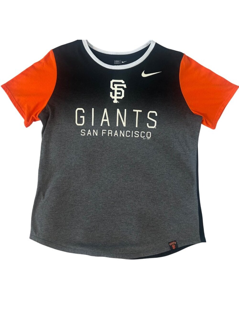 MLB San Francisco Giants Nike Tee Large Athletic Cut Tri Color Short Sleeve GUC
